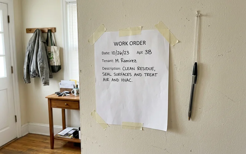 A diagram of the smoke odor removal steps