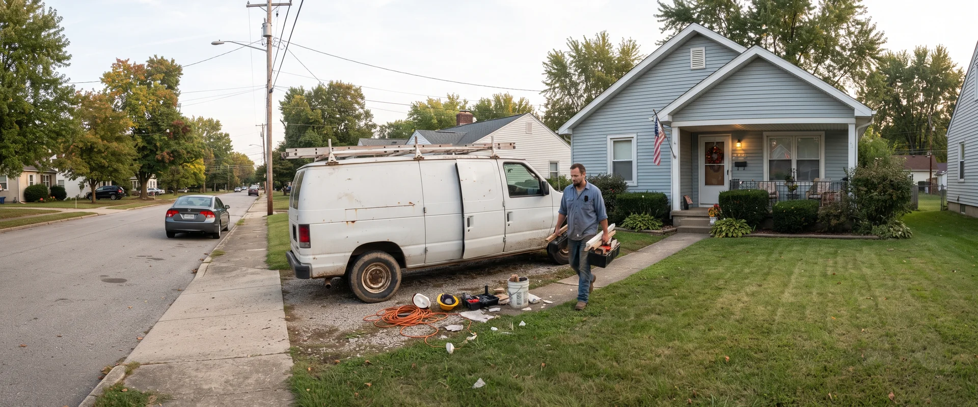 Cincinnati Hoarding Pros crew arriving discreetly at a local home