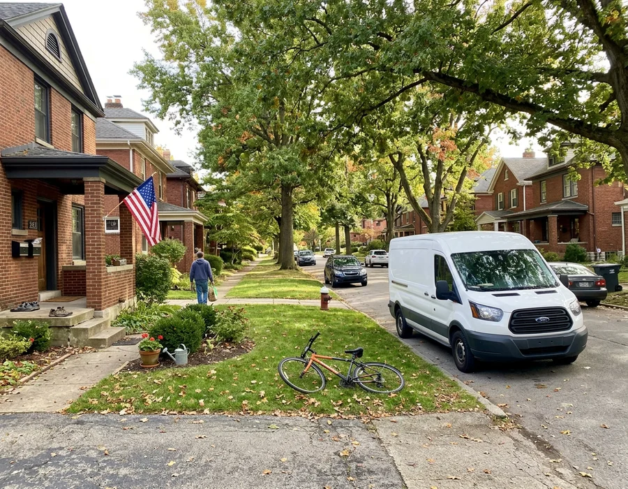 A quiet residential street in Greater Cincinnati served by Cincinnati Hoarding Pros